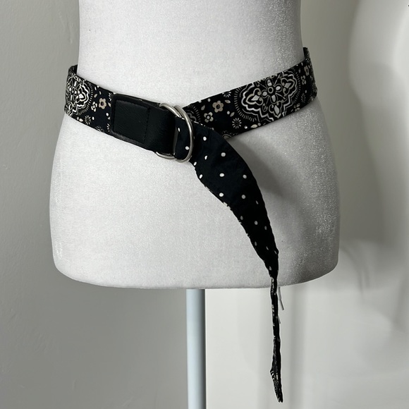 boutique Accessories - Boutique Fabric Polka Dot/Paisley Print Reversible Belt